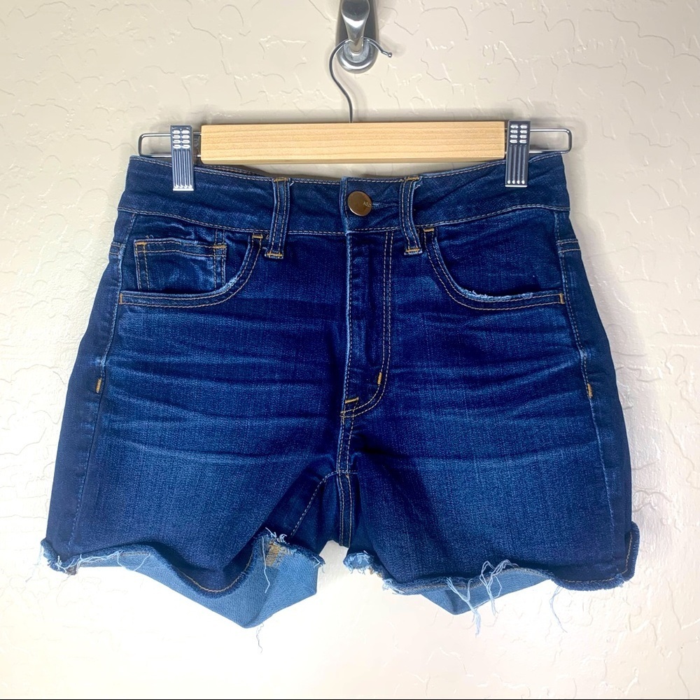 American Eagle Hi-Rise Cut-off Shortie Denim Shorts